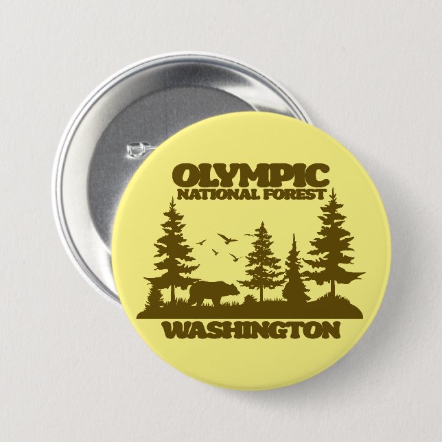 Olympic National Forest 7.5 Cm Round Badge (Front & Back)