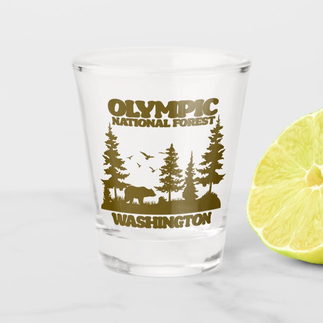 Olympic National Forest Shot Glass (Front)