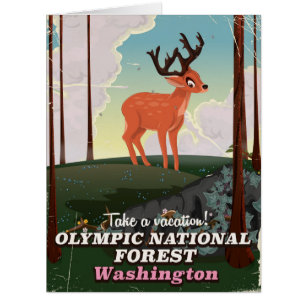 Olympic National Forest USA travel poster