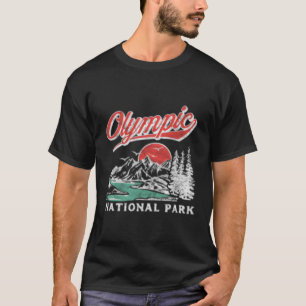 Olympic National Park 80'S Mountains Distressed T-Shirt