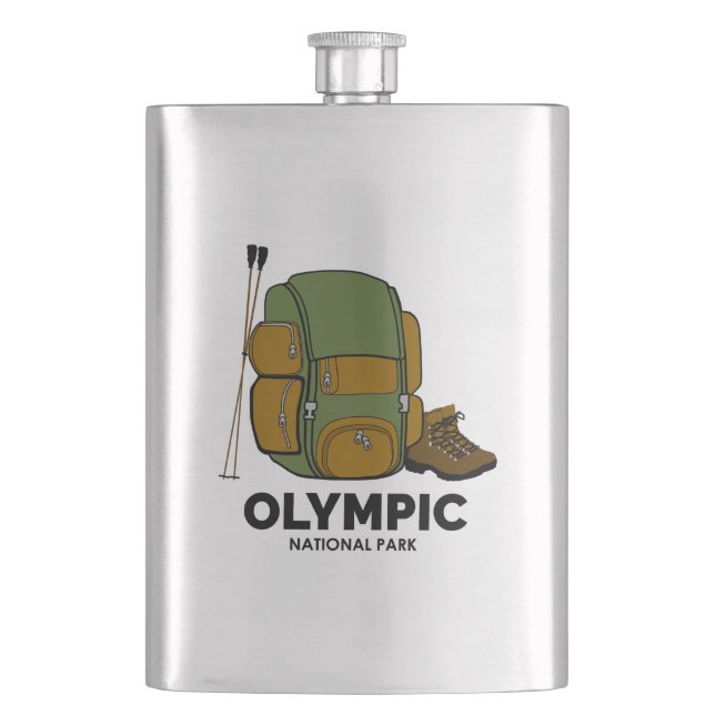 Olympic National Park Backpack Hip Flask (Front)