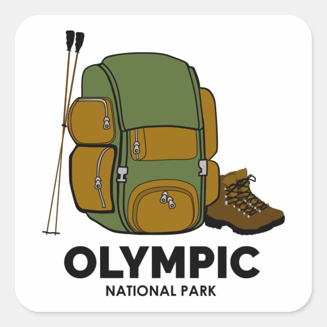 Olympic National Park Backpack Square Sticker (Front)