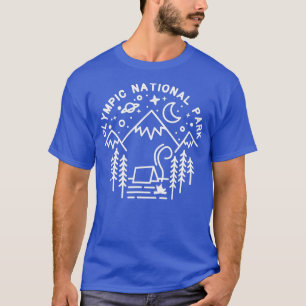 Olympic National Park  Camping Line Art Hiking Gif T-Shirt