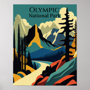 Olympic National Park Contemporary Art Poster