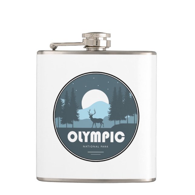 Olympic National Park Deer Hip Flask (Front)