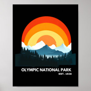 Olympic National Park Est 1938 Wa State T Shirt Poster