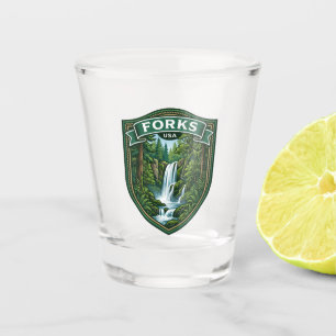 Olympic National Park Hoh Rainforest Waterfall USA Shot Glass