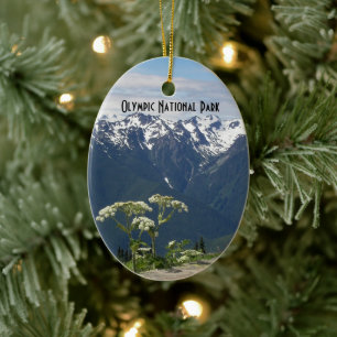 Olympic National Park Landscape Holiday Ceramic Tree Decoration