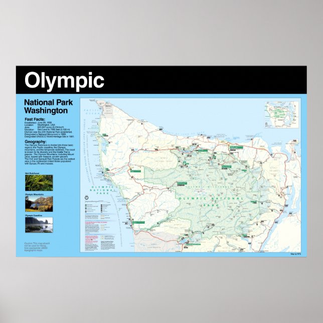 Olympic National Park Map Poster (Front)