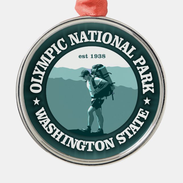 Olympic National Park Metal Tree Decoration (Front)