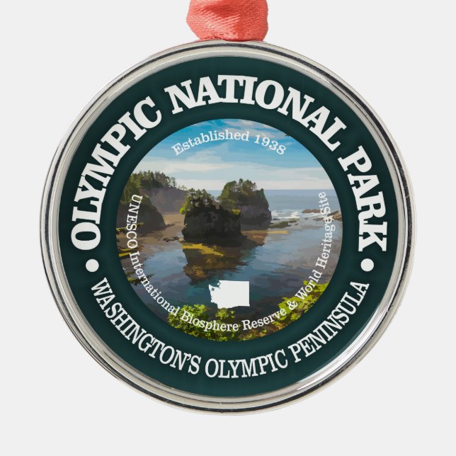 Olympic National Park Metal Tree Decoration (Front)