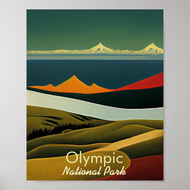 Olympic National Park Minimalist Poster (Front)