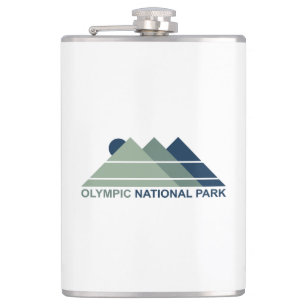 Olympic National Park Mountain Sun Hip Flask