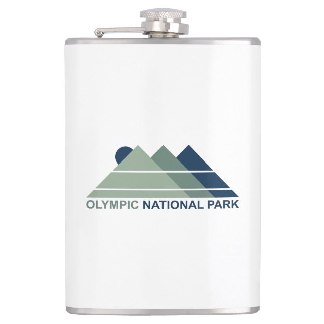 Olympic National Park Mountain Sun Hip Flask (Front)
