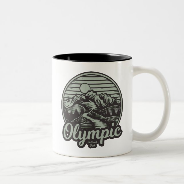 Olympic National Park Mountain Trail Two-Tone Coffee Mug (Right)