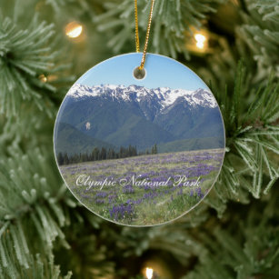 Olympic National Park Mountains and Meadows Ceramic Tree Decoration