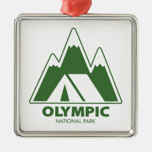 Olympic National Park Mountains Camping Metal Ornament