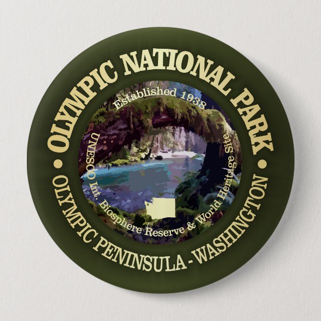 Olympic National Park (NP2) 10 Cm Round Badge (Front)
