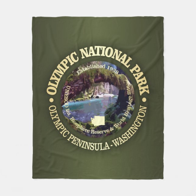 Olympic National Park (NP2) Fleece Blanket (Front)