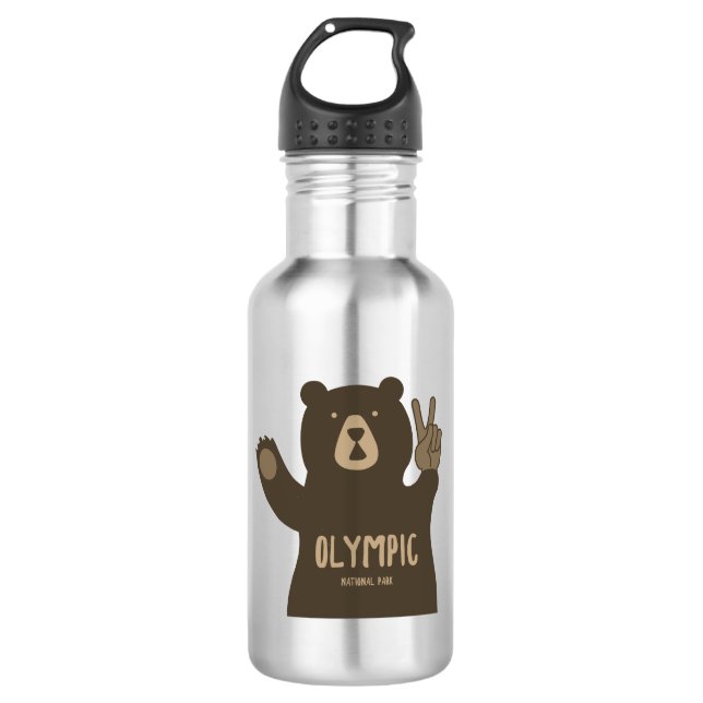 Olympic National Park Peace Bear 532 Ml Water Bottle (Front)
