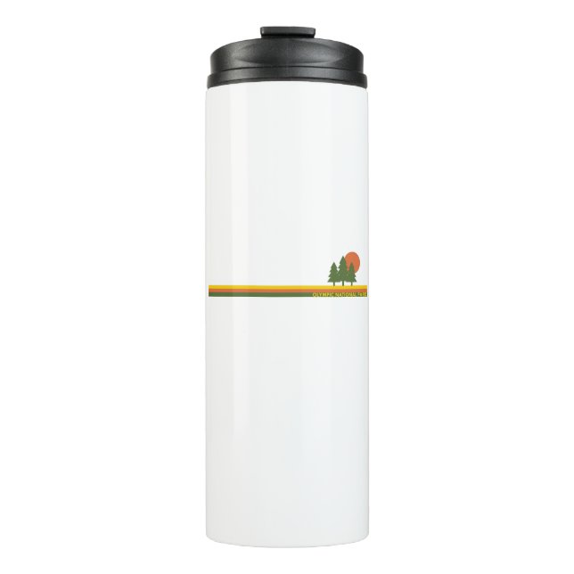 Olympic National Park Pine Trees Sun Thermal Tumbler (Front)