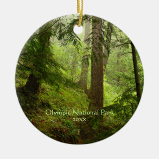 Olympic National Park Rainforest Photo Ceramic Ornament