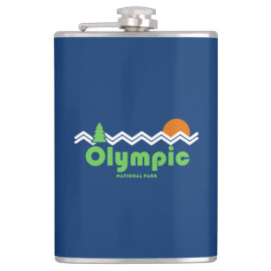 Olympic National Park Retro Hip Flask