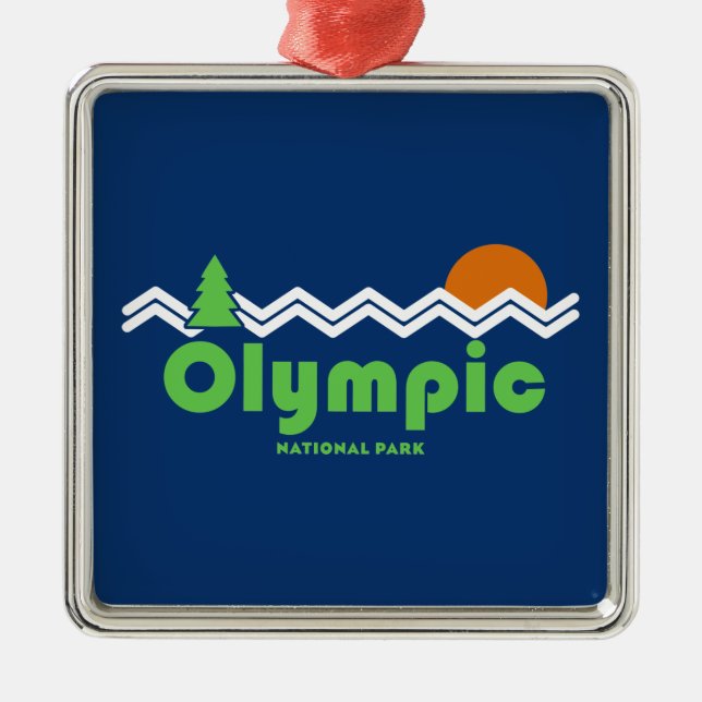 Olympic National Park Retro Metal Ornament (Front)