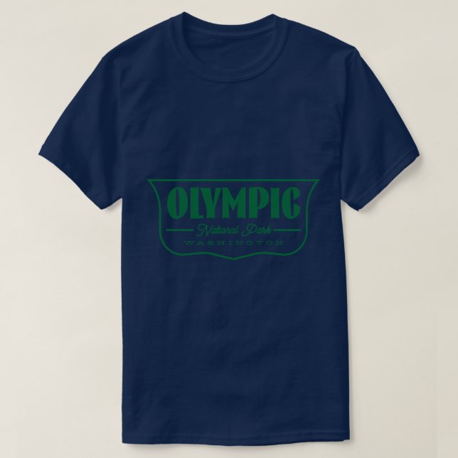 Olympic National Park Shield Green T-Shirt (Design Front)