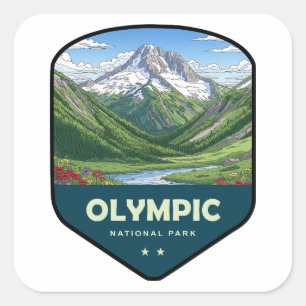 Olympic National Park Shield Square Sticker