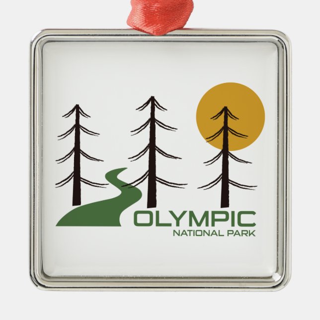 Olympic National Park Trail Metal Ornament (Front)