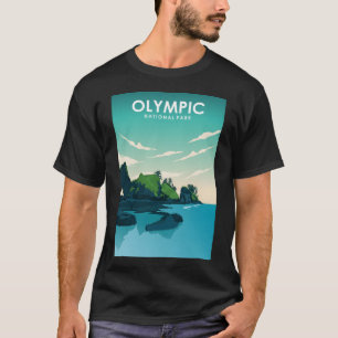 Olympic National Park Travel Poster  T-Shirt