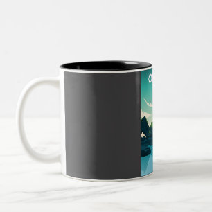 Olympic National Park Travel Poster  Two-Tone Coffee Mug