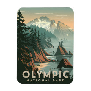 Olympic National Park Vintage Magnet
