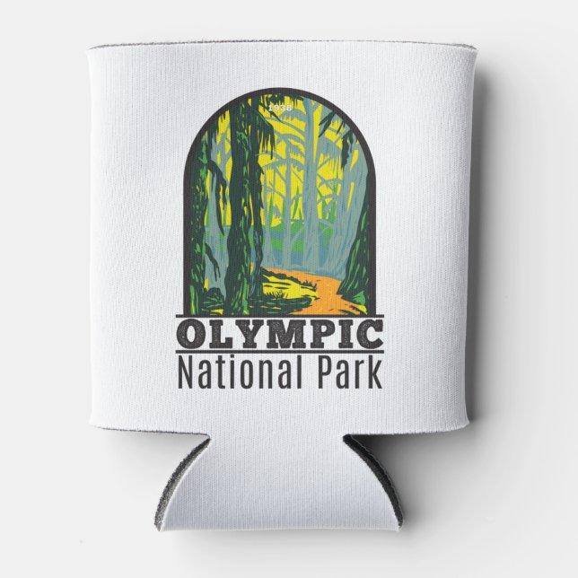 Olympic National Park Washington Hoh Rainforest  Can Cooler (Front)