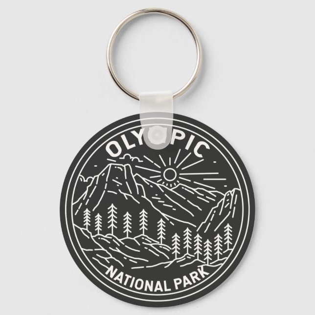 Olympic National Park Washington Monoline   Key Ring (Front)