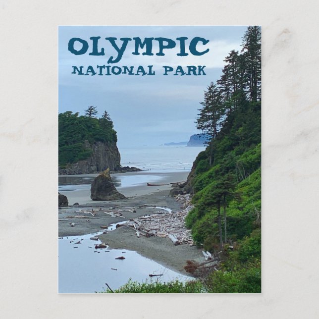 Olympic National Park Washington Rocky Beach Postcard (Front)