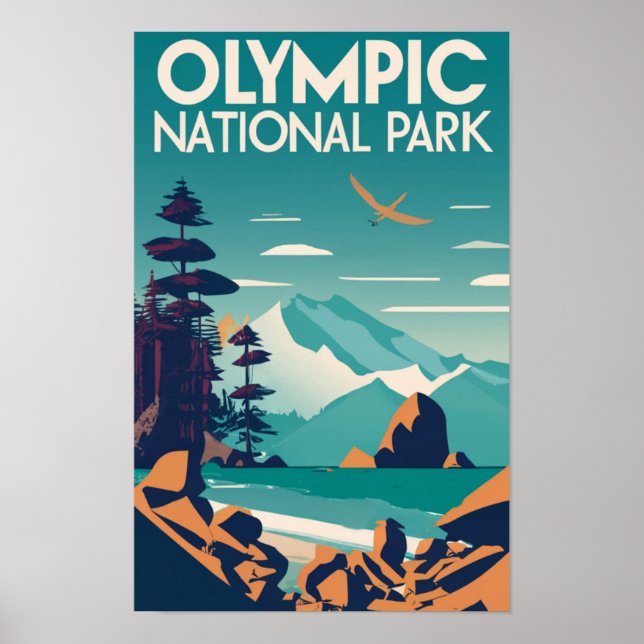 Olympic National Park Washington Rocky Beach Poster (Front)
