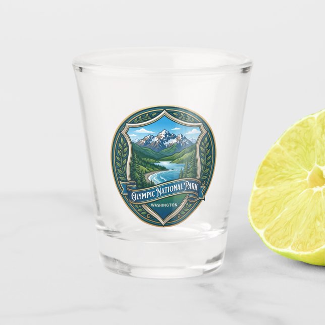 Olympic National Park Washington Shot Glass (Front)