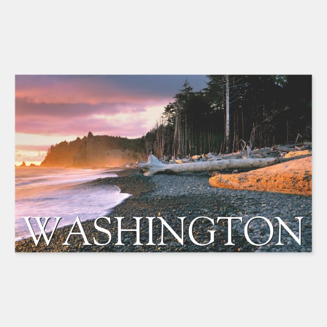 Olympic National Park | Washington State Rectangular Sticker (Front)