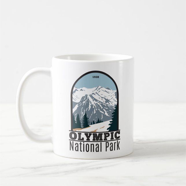 Olympic National Park Washington Vintage Coffee Mug (Left)