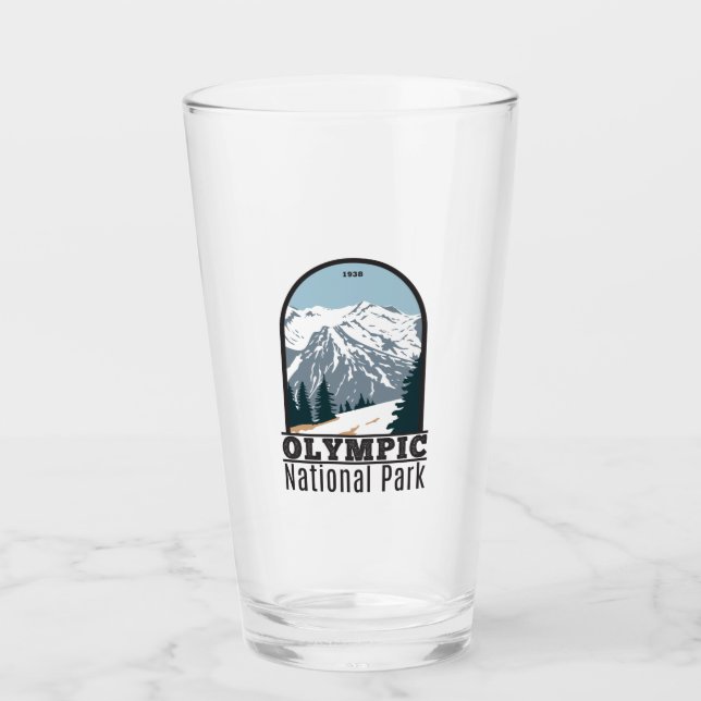 Olympic National Park Washington Vintage  Glass (Front)