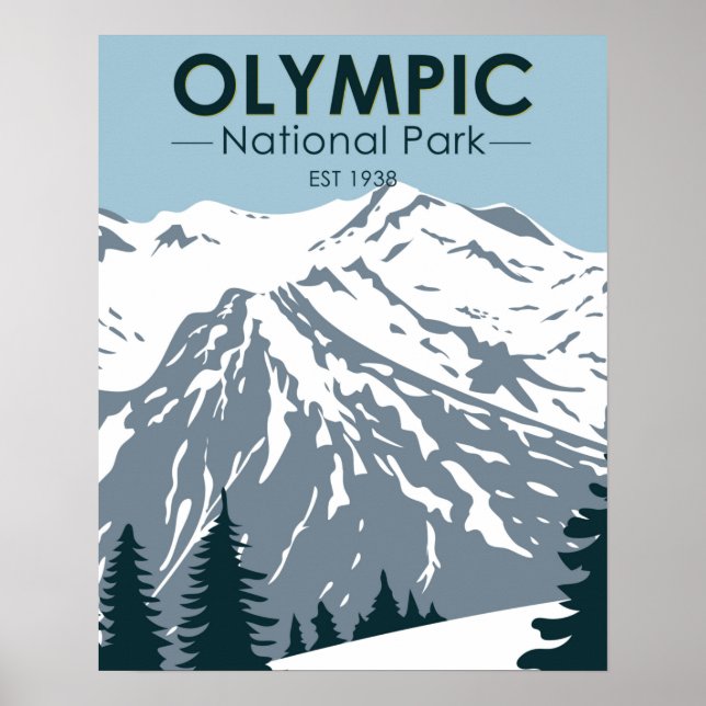 Olympic National Park Washington Vintage Poster (Front)