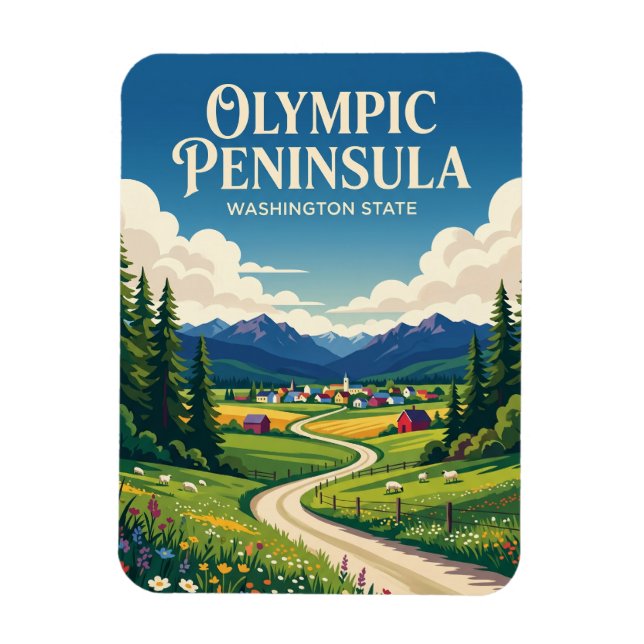 Olympic Peninsula USA Magnet (Vertical)