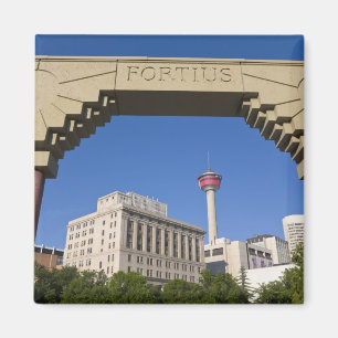 Olympic Plaza and Calgary Tower, Alberta, Canada Magnet