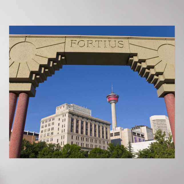 Olympic Plaza and Calgary Tower, Alberta, Canada Poster (Front)
