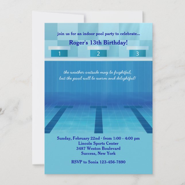 Olympic Pool Party Invitation (Front)