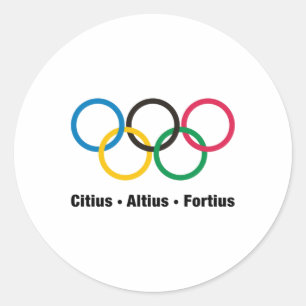 Olympic Rings With Olympic Slogan Sticker 