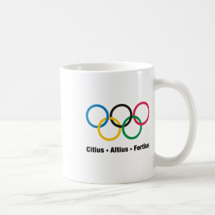 Olympic Rings With Olympic Slogan Sticker  Coffee Mug