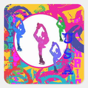 OLYMPIC SKATING SQUARE STICKER